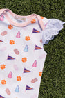 Clemson Wendy Onesie - Tiger Triumph with Palm Beach Pink