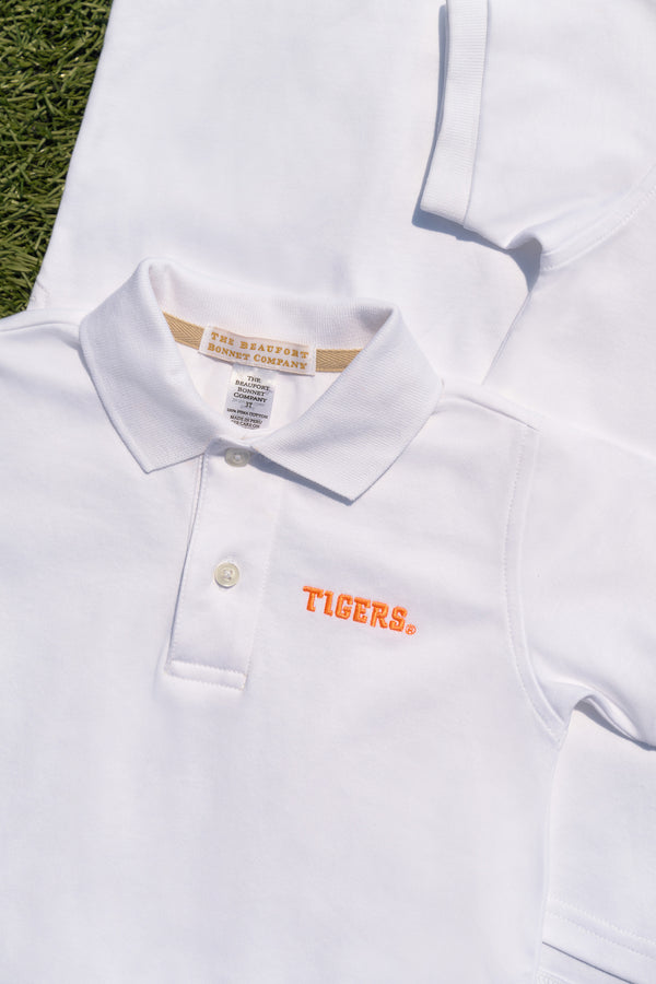 Clemson Prim & Proper Polo & Onesie - Worth Avenue White