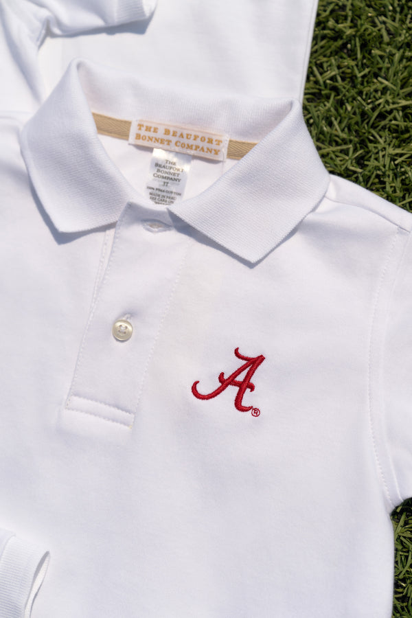 Alabama Prim & Proper Polo & Onesie - Worth Avenue White