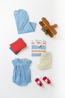 Rollins Rugby Shirt - Barrington Blue, Richmond Red, & Palmetto Pearl Stripe with Multicolor Stork