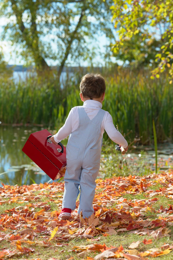 Chapman Choo Choo Longalls - Barrington Blue Tally Ticking Stripe