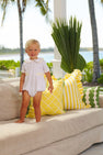 Brentley Bubble - Worth Avenue White with Lake Worth Yellow Smocking