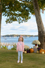 Isabelle's Intarsia Sweater - Palm Beach Pink with Worth Avenue White & Beale Street Blue Bow