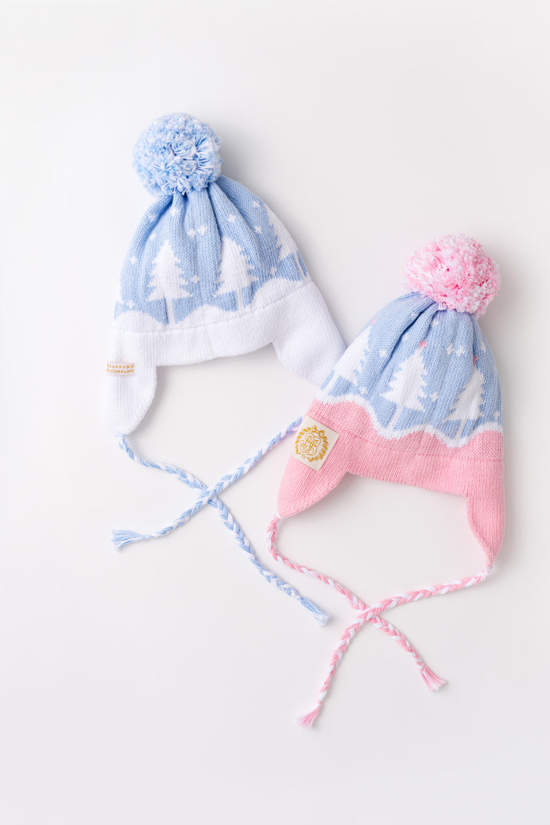 Parrish Pom Pom Hat - Beale Street Blue with Worth Avenue White