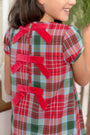 Betts Bow Dress - Wilson Pier Plaid with Richmond Red Bows