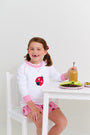 Cassidy Comfy Crewneck - Worth Avenue White with Ladybug Applique