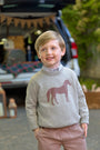 Isaac's Intarsia Sweater - Grantley Gray with Horse Intarsia
