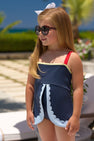 Stratford Scallop Swimsuit - Nantucket Navy, Richmond Red, Beale Street Blue and Lake Worth Yellow