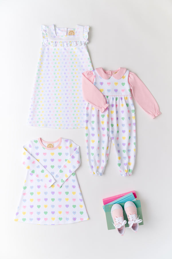Maude's Peter Pan Collar Shirt & Onesie (Long Sleeve Pima) - Palm Beach Pink