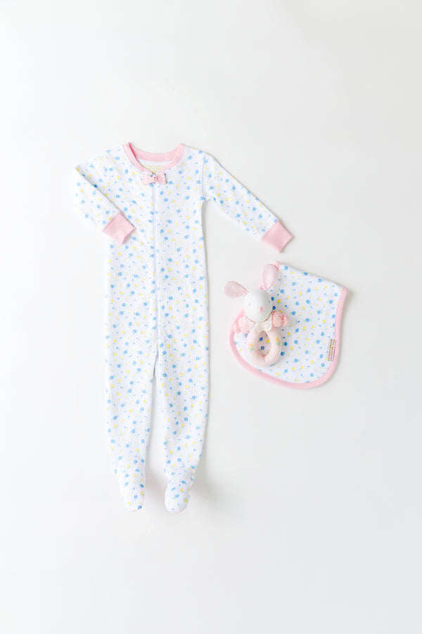 Oopsie Daisy Burp Cloth - Dunwoody Daisy with Palm Beach Pink