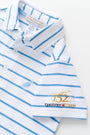 Prim & Proper Polo & Onesie - Sunrise Blvd. Blue Stripe with Beale Street Blue Stork