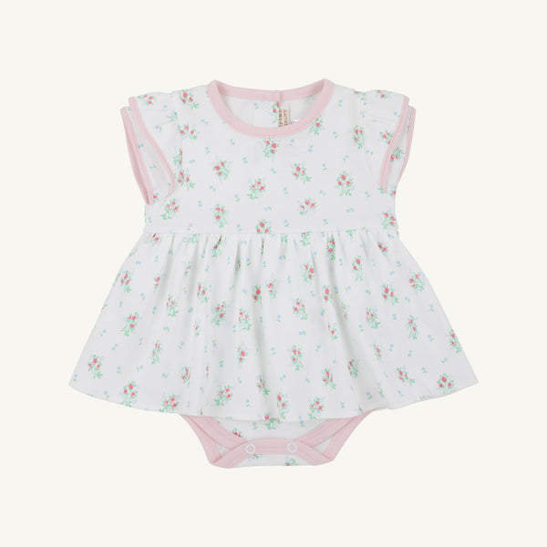 Daisy's Diaper Cover Dress - Lancaster Gate Garden with Palm Beach Pink