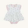 Daisy's Diaper Cover Dress - Lancaster Gate Garden with Palm Beach Pink