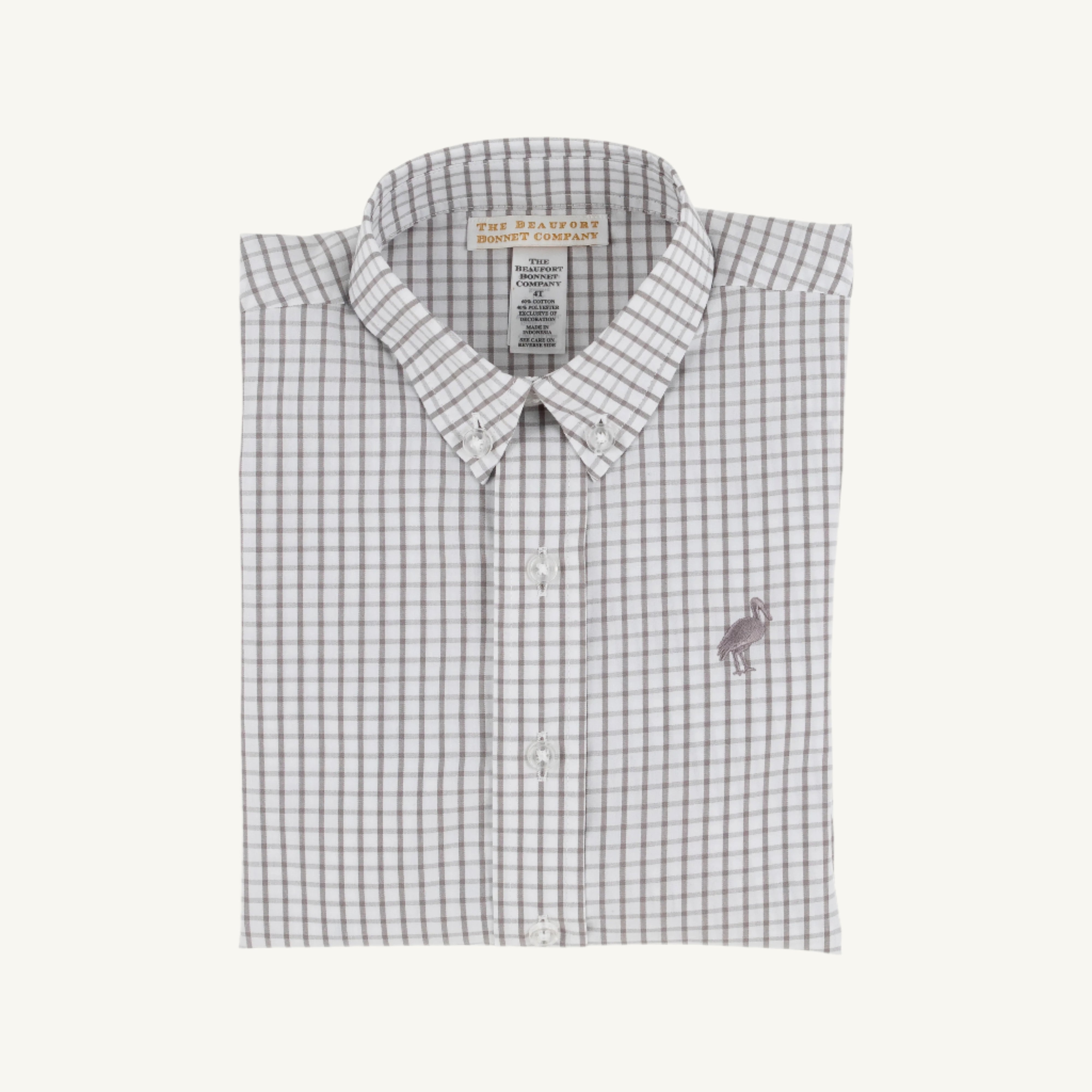 Dean's List Dress Shirt - Grantley Gray Windowpane with Grantley Gray Stork