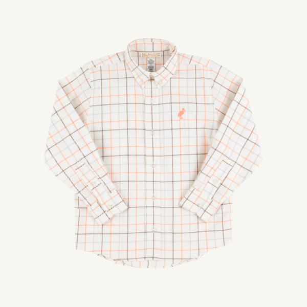 Dean's List Dress Shirt (Flannel) - Mantua Tattersall with Seashore Sherbet Stork
