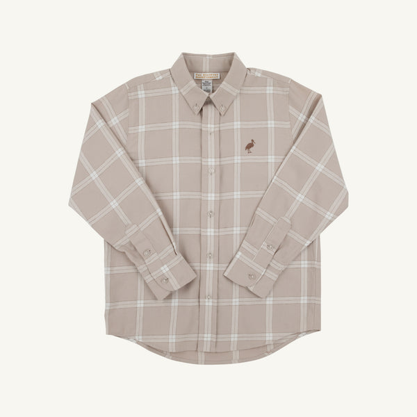 Dean's List Dress Shirt - Thompson Park Plaid with Gray Bay Brown Stork