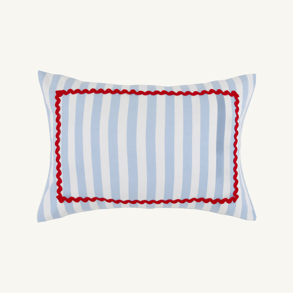 Feather the Nest Sham - Caicos Cabana Stripe (Beale Street Blue) with Richmond Red