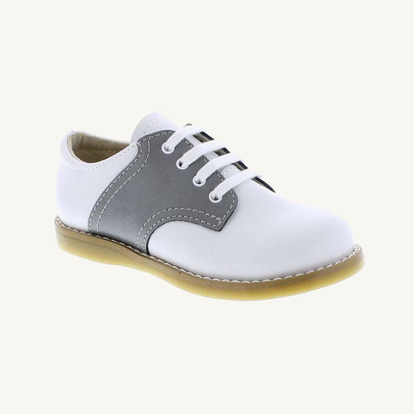 Footmates Saddle Shoes - White with Gray