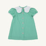 Frenchy Frock - Gibson Island Green Mini Gingham with Apple & Bow Embroidery