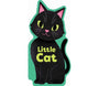 Little Cat Board Book - M. Fischer, a board book shaped like a cat with green eyes and the text Little Cat on its chest, perfect as a toddler Halloween book.