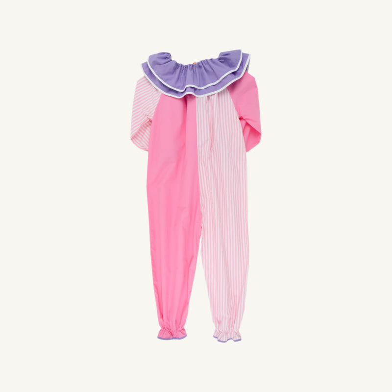 Happy Halloween Clown Costume (Romper) - Pier Party Pink Pinckney Pink Stripe with Hamptons Hot Pink & Palisades Purple