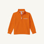 Showcase your Vols spirit in the Tennessee Hayword Half-Zip by The Beaufort Bonnet Company, styled in vibrant Tennessee Orange with Worth Avenue White embroidered TENNESSEE lettering on the left chest. This standout pullover features a stand-up collar and ribbed cuffs, making it an ideal gameday layering piece for classic Vols style. Displayed against a plain white background.