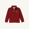 A long-sleeve Alabama Hayword Half-Zip from The Beaufort Bonnet Company, featuring an Alabama Crimson body with Alabama Grey and Worth Avenue White accents. This pullover includes a stand-up collar, white half-zipper, and “Roll Tide.” embroidered in white on the left chest. With ribbed cuffs and a straight hem, it’s perfect for layering on game day.