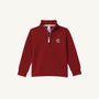 The Beaufort Bonnet Company’s USC Hayword Half-Zip in South Carolina Burgundy with Worth Avenue White features a white zipper and a white embroidered intertwined S and C logo on the left chest, displayed against a plain light background—perfect for showcasing classic Gamecock style.