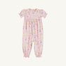 Short Sleeve Britt Romper - Golden Birthday with Pier Party Pink