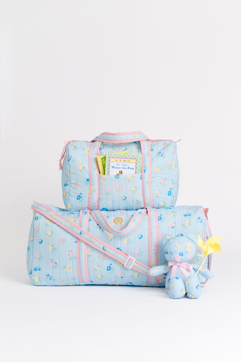 Logan's Long Weekend Bag - Little London Flowers with Pink Gingham