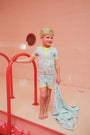 Payton Pajama Shorts Set - Ice Cream Daydream (Blueberry Blue) with Nana Banana