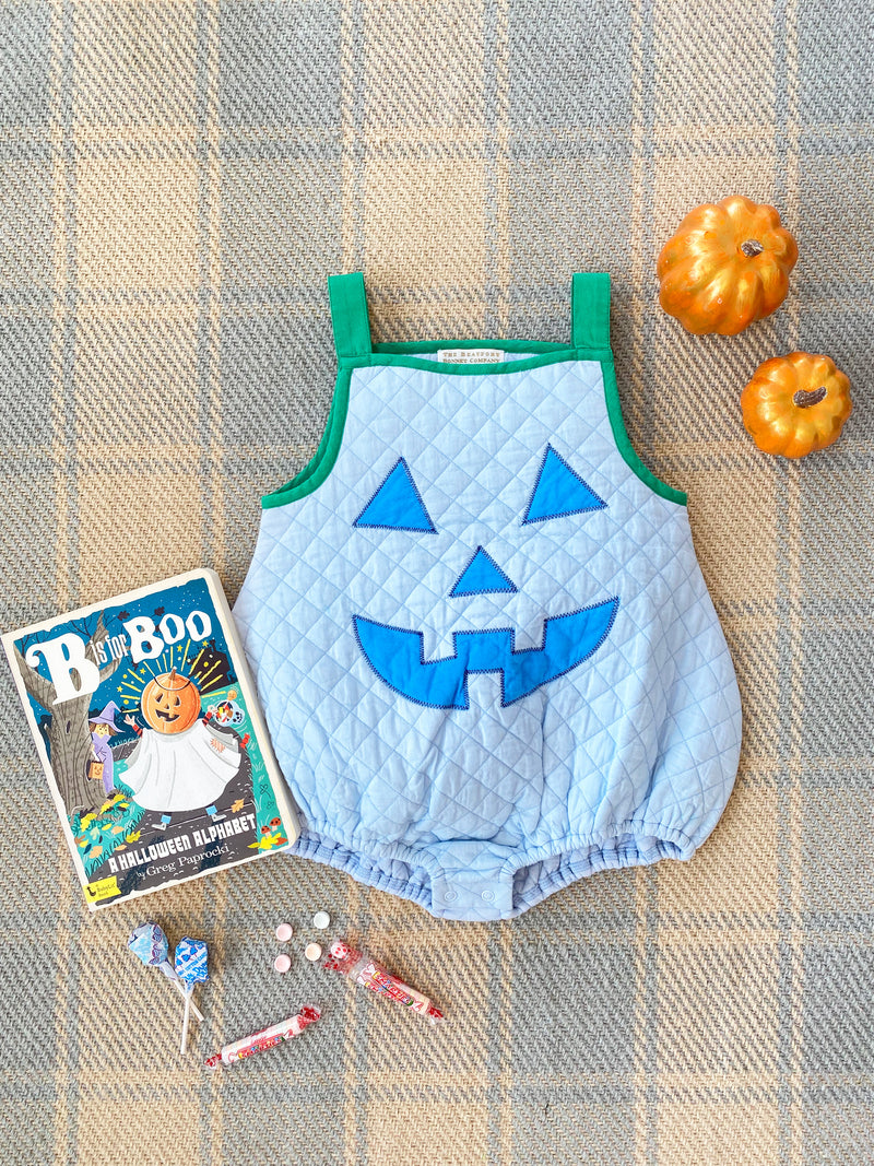 Happy Halloween Blue Pumpkin Costume (Toddler) - Beale Street Blue with Barbados Blue & Kiawah Kelly Green