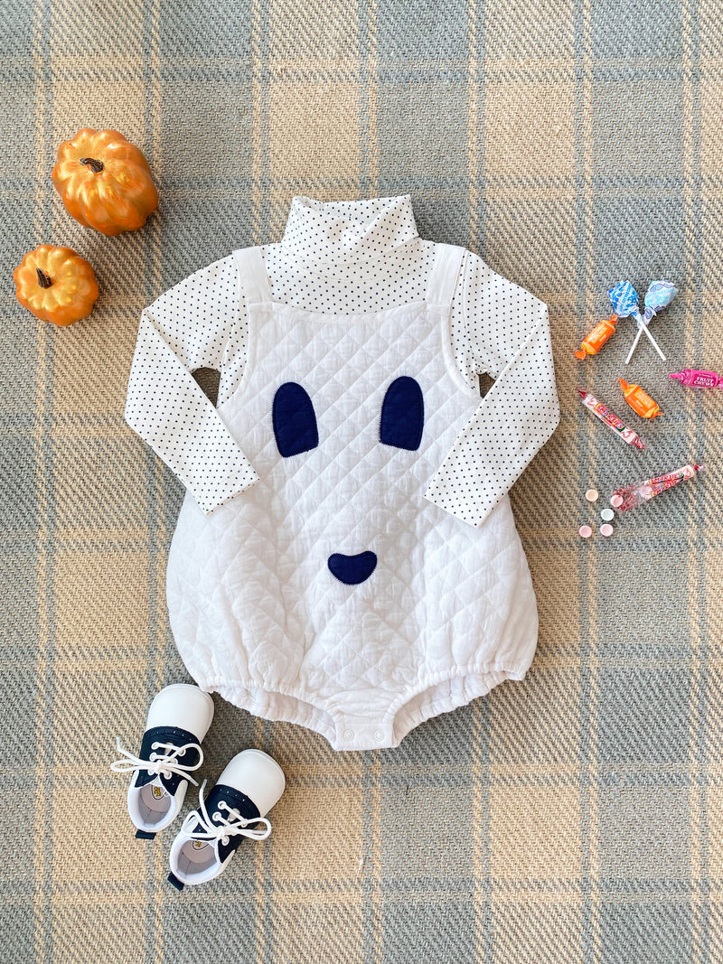 Tatum's Turtleneck & Onesie - Nantucket Navy Micro Dot