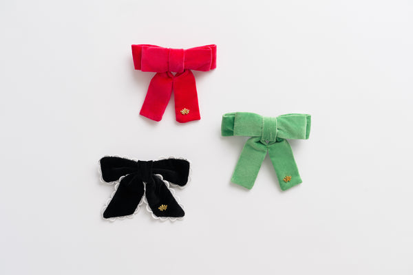 T.B.B.C. x Lele Sadoughi Antoinette Barette (Kids) - Kiawah Kelly Green Velveteen