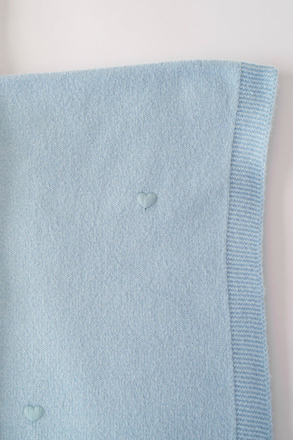 Bailey Baby Blanket - Buckhead Blue with Hearts