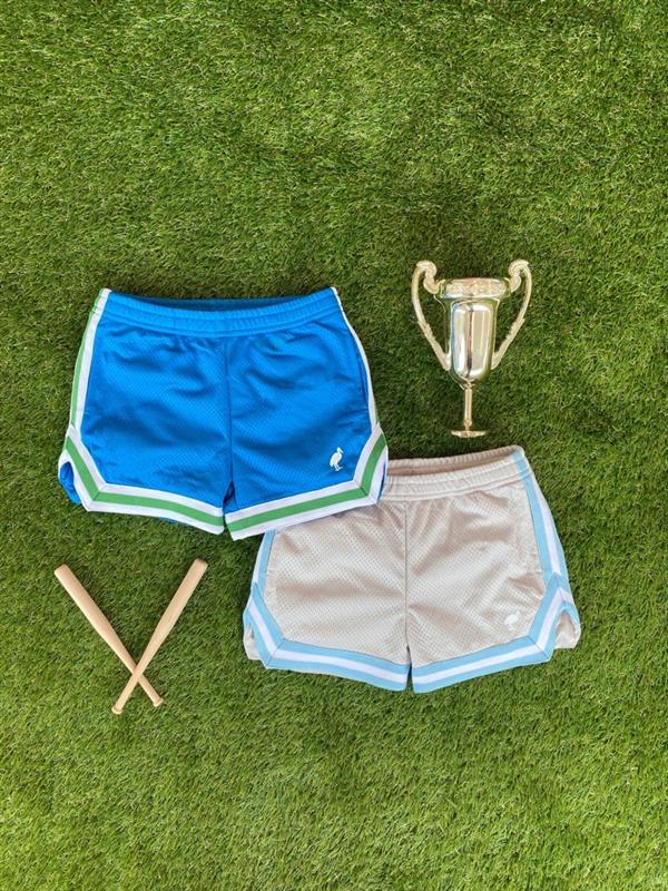 Prepletic™ Sheppy Shorts - Grantley Gray with Beale Street Blue & Worth Avenue White