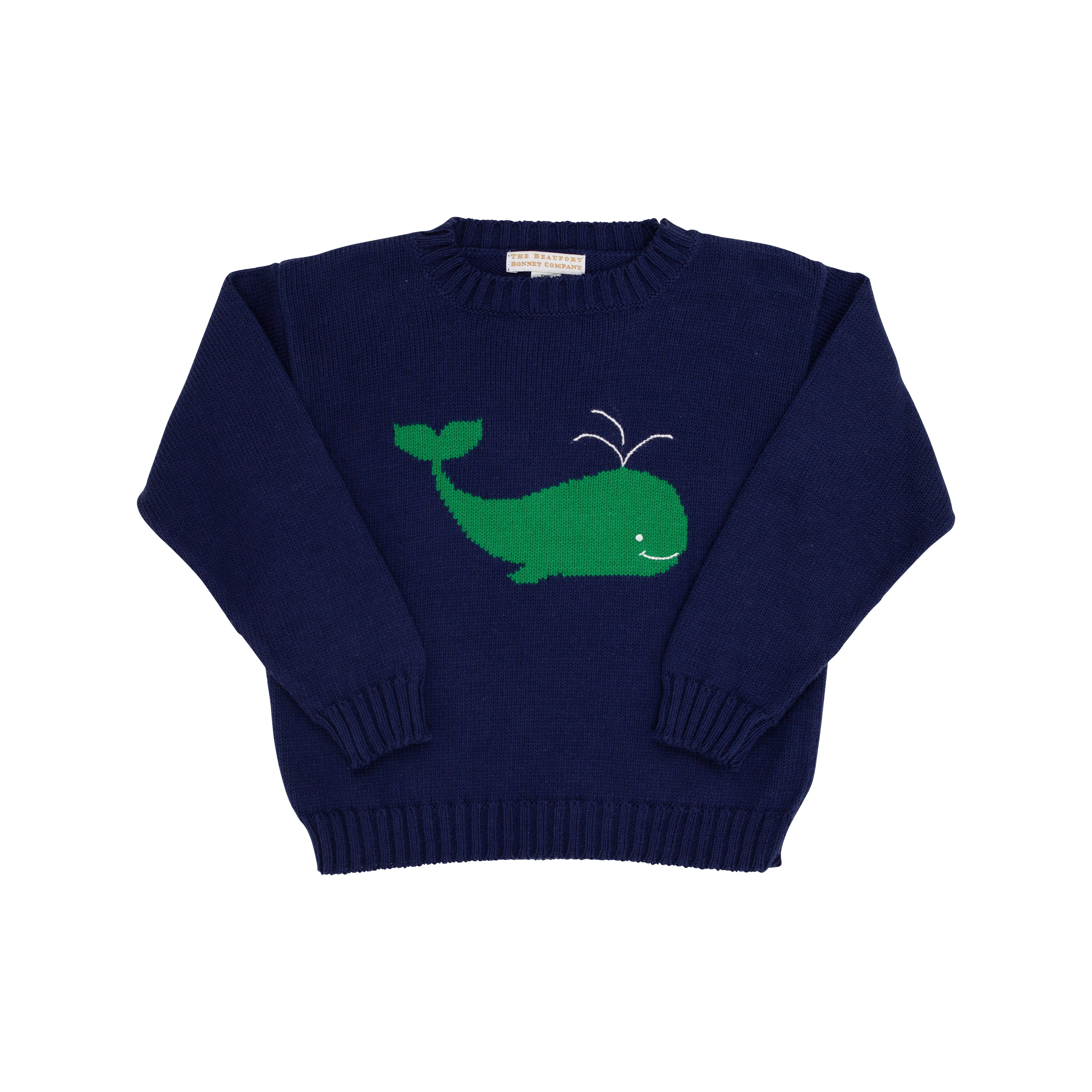 Isaac's Intarsia Sweater (Unisex) - Nantucket Navy with Whale Intarsia 8