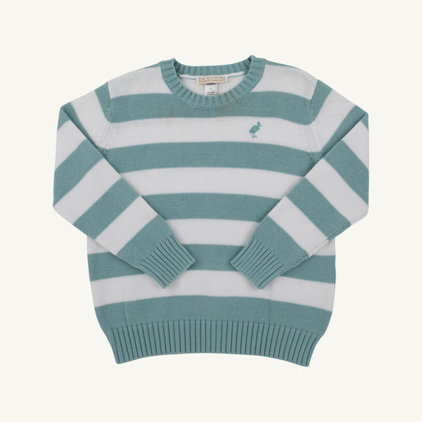 Isaac's Sweater - Old Greenwich Green Stripe