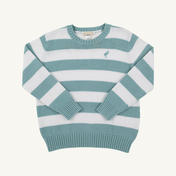 Isaac's Sweater - Old Greenwich Green Stripe