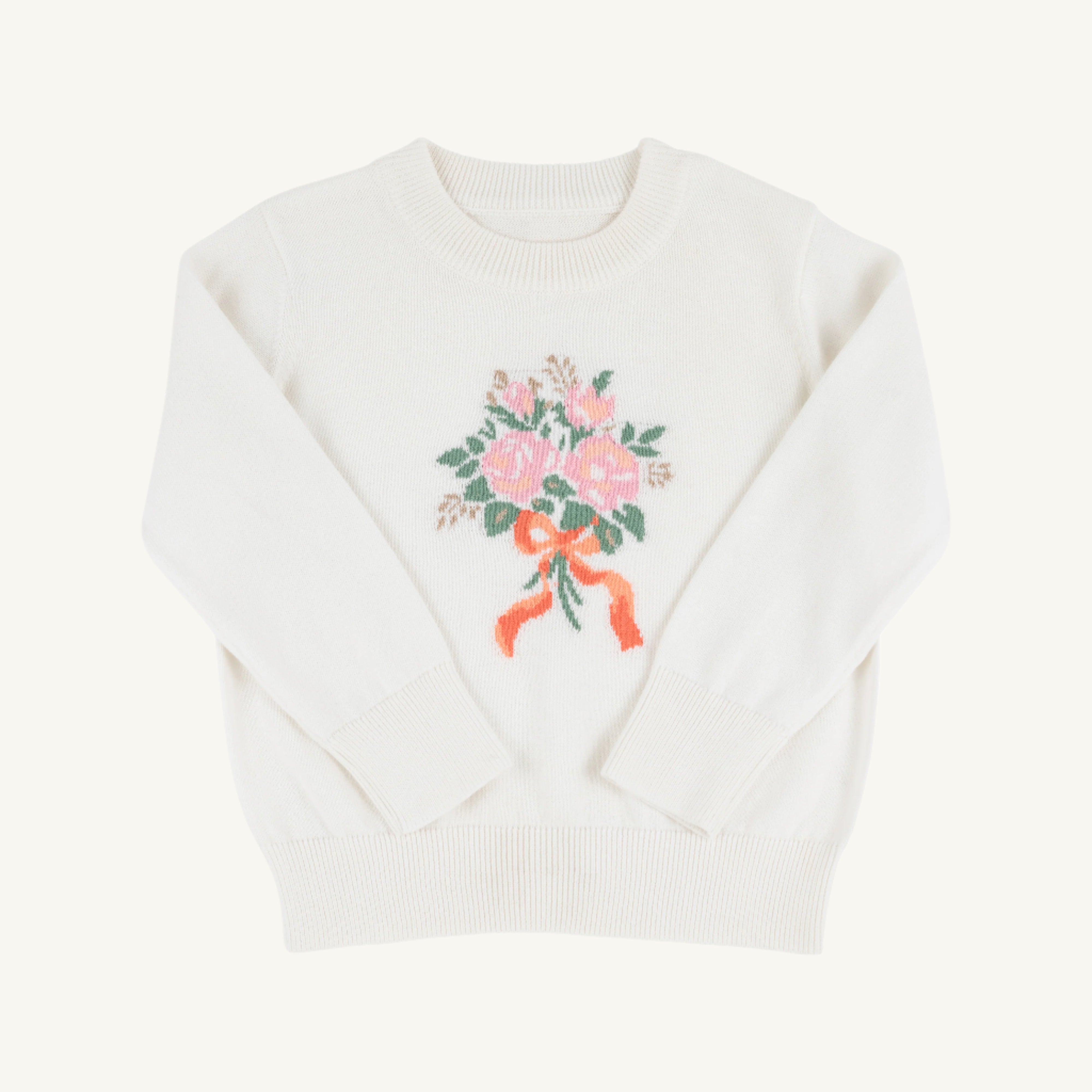 Isabelle Intarsia Sweater - Palmetto Pearl with Flower Bouquet