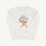 Isabelle Intarsia Sweater - Palmetto Pearl with Flower Bouquet
