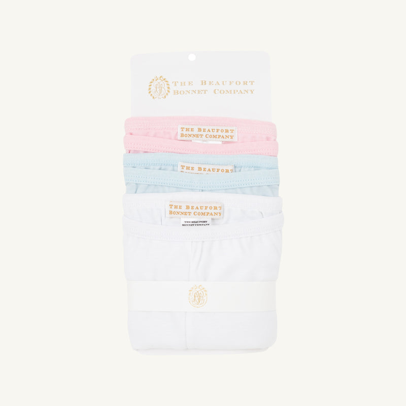 Itty Bitty Undershorts Set - Palm Beach Pink, Worth Avenue white, and Buckhead Blue