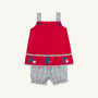 Jillian Jumper Set - Richmond Red with Kindness Wins Windowpane & ABC Applique