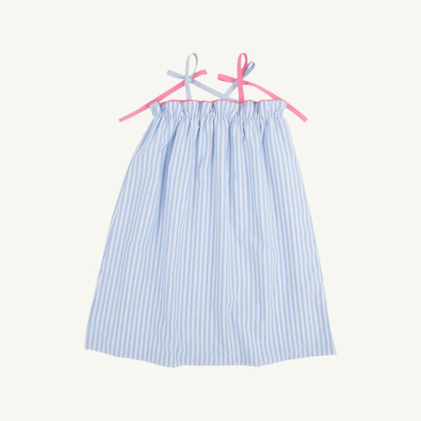 Lainey's Little Dress - Beale Street Blue Stripe with Hamptons Hot Pink