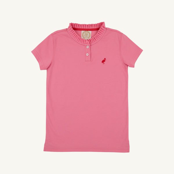 Little Miss Prim & Proper Polo - Hamptons Hot Pink with Richmond Red