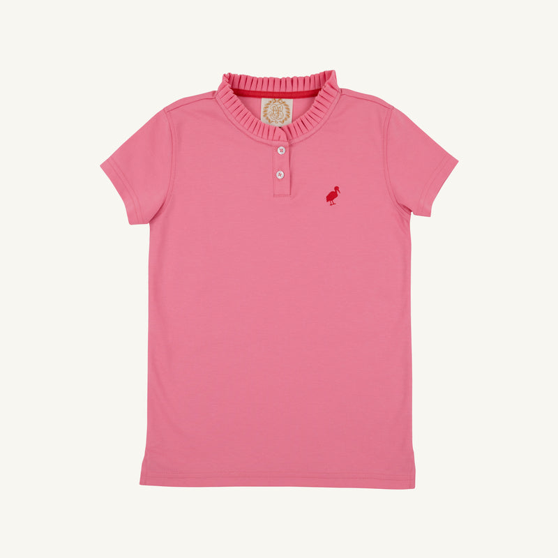 Little Miss Prim & Proper Polo - Hamptons Hot Pink with Richmond Red