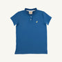 Little Miss Prim & Proper Polo - Wood Boat Blue with Worth Avenue White & Seaside Sunny Yellow Stork