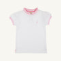 Little Miss Prim & Proper Polo & Onesie - Worth Avenue White with Palm Beach Pink