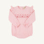 Long Sleeve Smocked Biltmore Bubble - Sandpearl Pink with Rosebud Smocking
