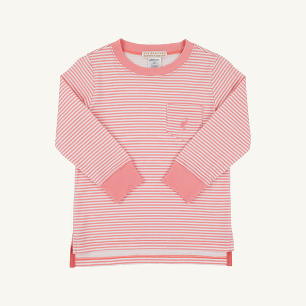 Long Sleeve Carter Crewneck - Parrot Cay Coral Stripe
